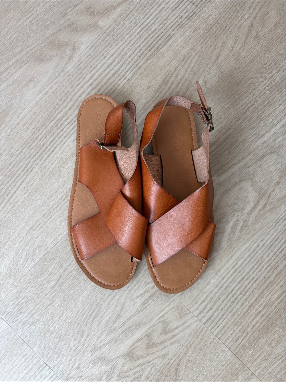 Brown & Pink Strappy Sandals